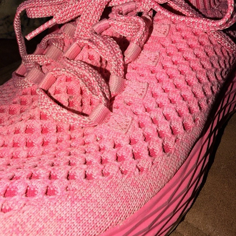 Nobull Allday Diamond Knit Unisex M9.5/W11 Running Shoes fuchsia Pink Sneakers